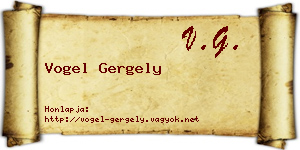 Vogel Gergely névjegykártya